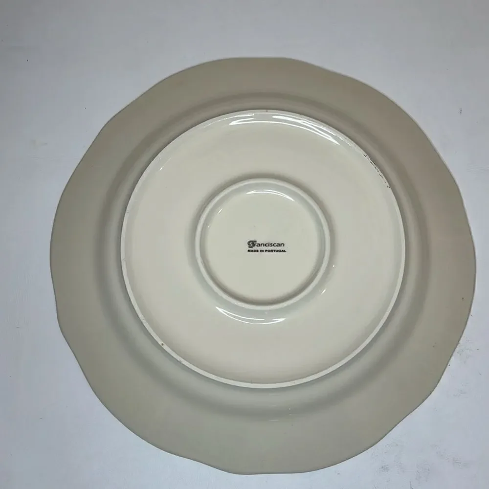 Franciscan Flora Rosa Red Charger Plate Portugal 12 In Round Scalloped Swirl